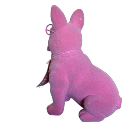 Valentine’s Flocked French 8" Bulldog Figurine In Pink 2024-Spritz Tabletop NEW - Picture 12 of 16
